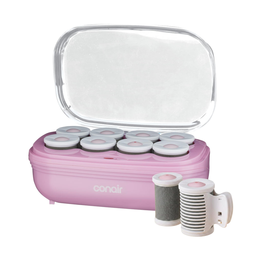 Conair Jumbo Hair Rollers, Ceramic, 2" Rollers, 8 Count, Pink