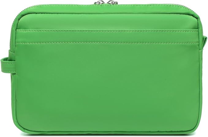 Storage Bag-arge Cosmetic Bag for Women Travel Makeup Bag Zip Up Bag Pure Cotton Canvas Can be Suspended (Grass Green)