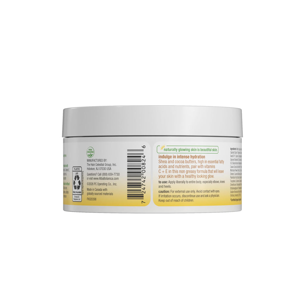 Alba Botanica Intense Hydration Whipped Body Butter, with Shea, Cocoa, and Kukui Nut Butters, 6.5 Oz (Packaging May Vary)