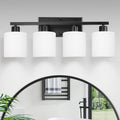 CANMEIJIA 4-Light Bathroom Vanity Light Fixtures, Matte Black