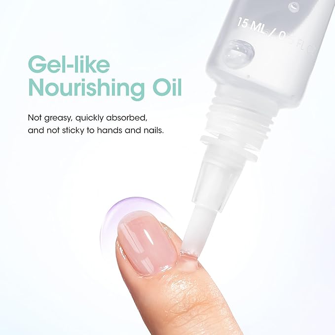 Gellen Nail Cuticle Oil Pen, Travel-sized Soft Brush Design, Rich in Jojoba Oil & VE, Soften Cuticle & Moisture for Dry Thin Nails, 15ml Fragrance-free