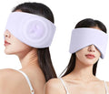 Vettres Reversible Warm & Cool Sleep Mask Wrap-Around Blackout Eye Masks for Side Sleepers Adjustable Unisex Eye Cover for Travel Office & Rest Purple