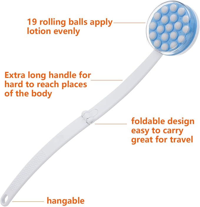 JJHREI Lotion Applicators for Back - Back Lotion Applicator for Women Men Elderly - Foldable Long Handle Easy Reach Self Apply Body Cream,Sunscreen