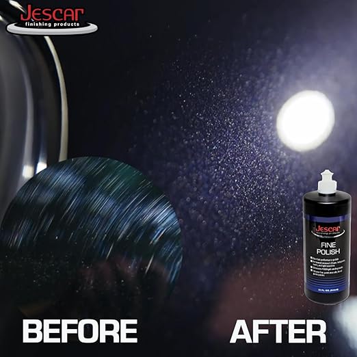 Jescar Fine Polish - 8oz - Professional Finishing Polish Eliminates Swirls, Holograms, Haze, and Light Scratches, Body Shop Safe, Removes P3000 Grit Sanding Marks. Enhanced Gloss and Clarity