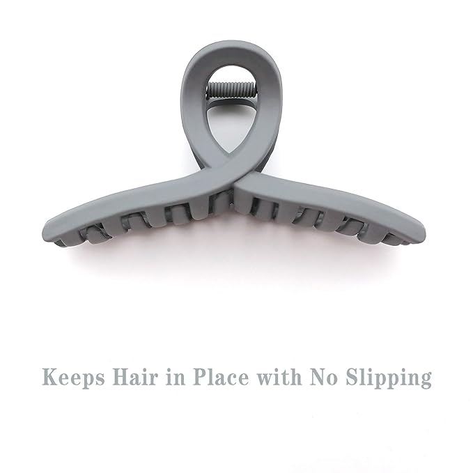 Nalodu Hair Claw Clips Large 4.3 Inch No Slip Big Matte Jaw Butterfly Clip Clamp 4 Colors for Thin Fine Thick Hair Women, 4 Pack
