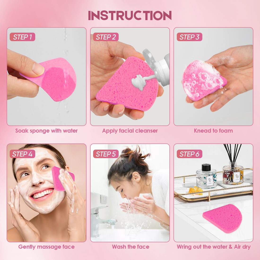 AIDEA Compressed Facial Sponges-96Count, Disposable Face Sponges