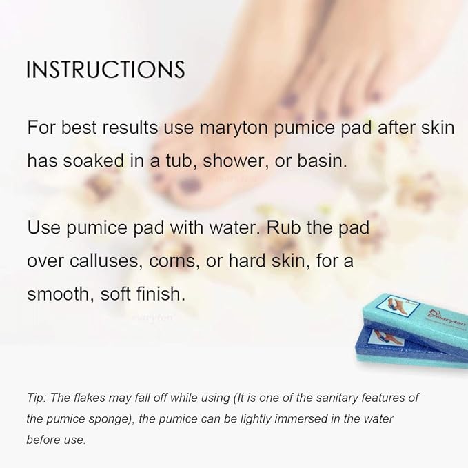 Maryton Foot Exfoliator File Pumice Scrubber Sponge Pedicure Tool, 2pcs