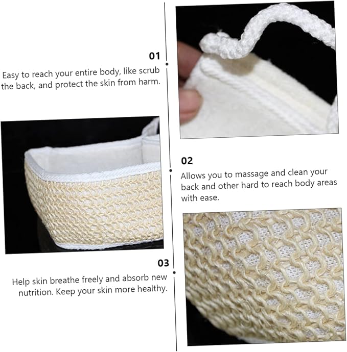 DEARMAMY 3pcs Exfoliating Bath Scrubber Strap for Skin Cleaning and Back Massage for Deep Cleansing and Exfoliation Shower Gentle Skin Types