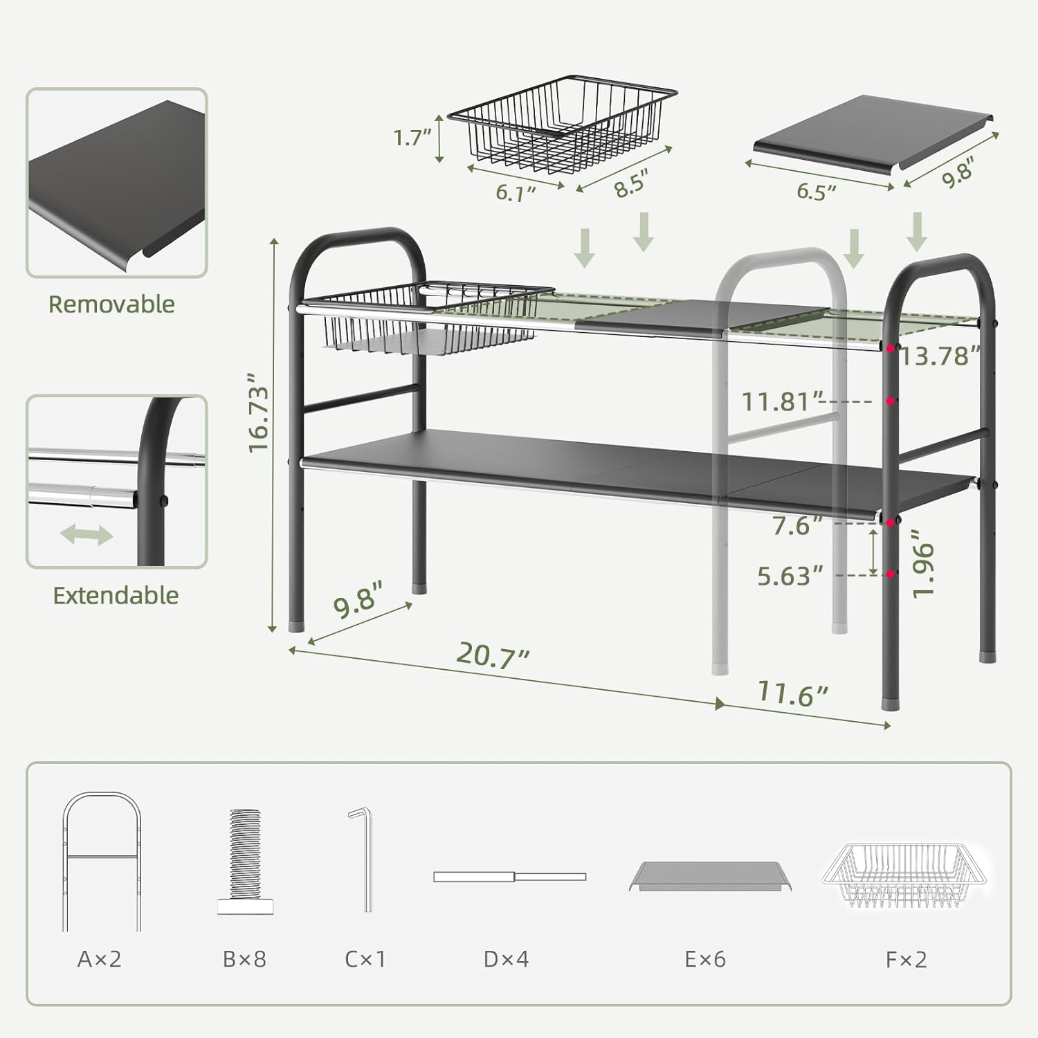 Under Sink Organizers and Storage,Expandable under cabinet organizer Shelf