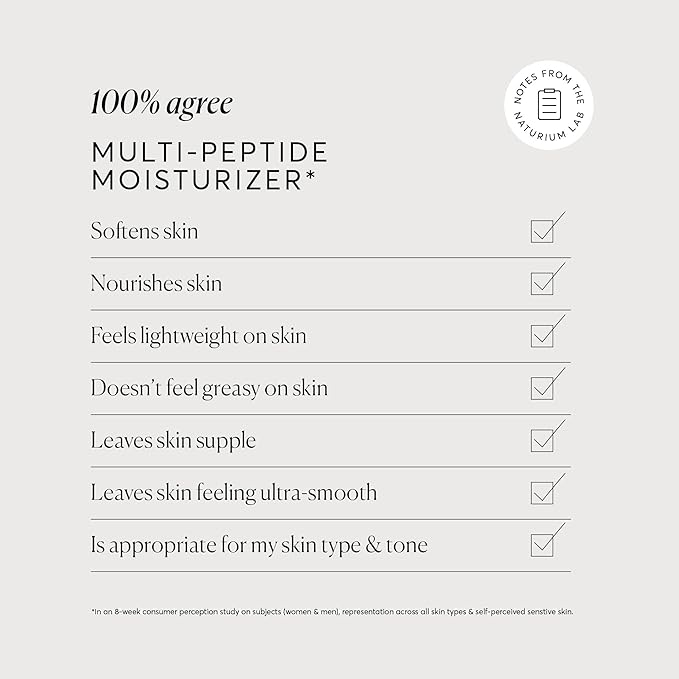Naturium Multi-Peptide Moisturizer, Hydrating & Smoothing Skin Care, Moisturizes with Ethylated Vitamin C & Panthenol, 1.7 oz