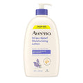 Aveeno Stress Relief Moisturizing Body Lotion, Lavender Scent with Prebiotic Oat for Sensitive Skin, Lightly Scented Lotion with 48-Hour Hydration, Fast Absorbing, Non-Greasy, Value Size 33 Fl Oz