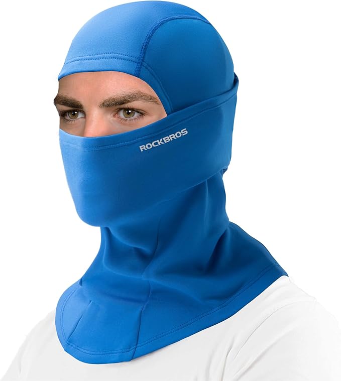 ROCKBROS Cold Weather Balaclava Ski Mask for Men Windproof Thermal Winter Scarf Mask Women Neck Warmer Hood for Cycling (Blue)