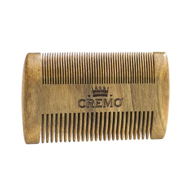 CREMO - Premium Beard Comb For Men | 100% Natural Wood With Woody Fragrance