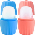 2 PACK Reusable Cube Silicone Mold Ice Roller For Face Cold Therapy Facial Massage Roller (Pink + Blue)