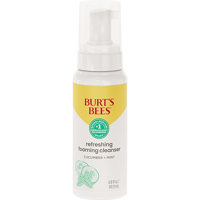 Burt's Bees Refreshing Foaming Face Cleanser and Face Wash with Cucumber and Mint,4.8 Fluid,(Pack of 2)