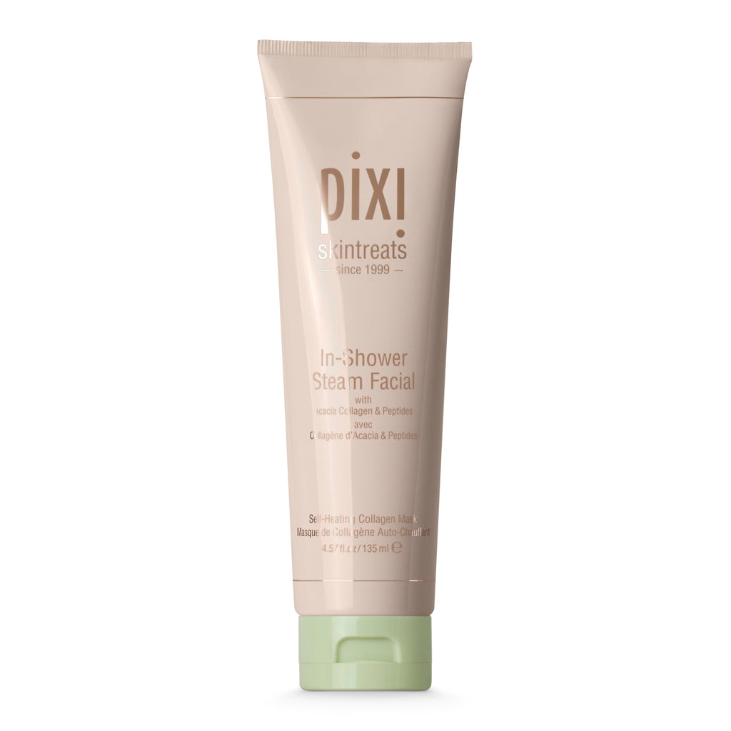Pixi In-Shower Steam Facial | Gel-to Oil Cleanser for Radiant Skin | Deeply Nourishes, Softens & Tones | Self-heating for Use in Shower or Bath | 4.6 fl oz/ 135 ml