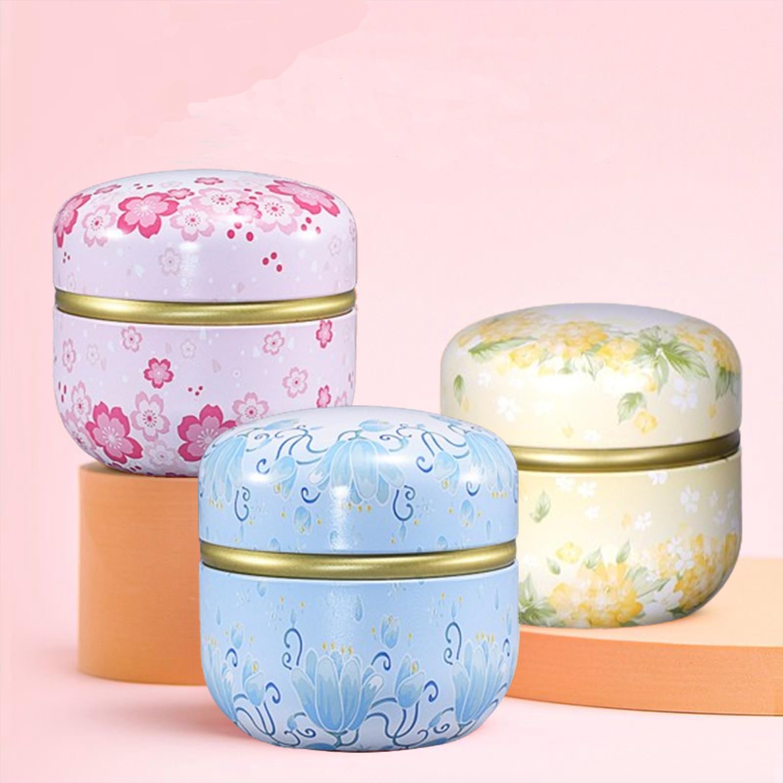 Qopoto Body Powder Puff and Container for Dusting Powder (Light Blue)