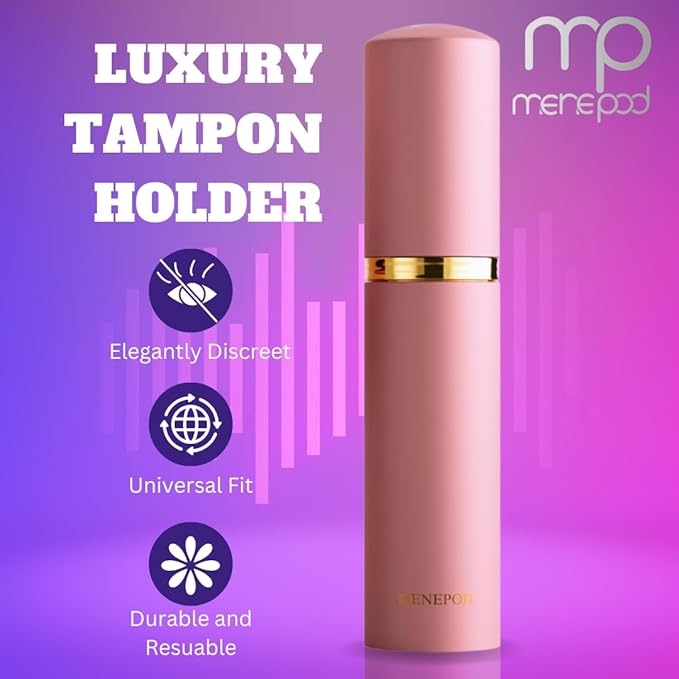 Menepod Luxury Tampon Holder For Purse,Cigarette Case,Pad and Bag Storage,Feminine Care,Discreet Travel Essentials Organizer Accessory Ideal for Women, Ladies, and Girls (Velvet Rose)