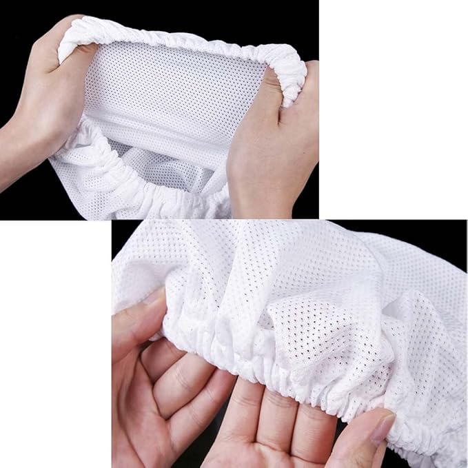 3PC Mesh Sleep Caps Bonnet Night Cap Hair Net Hair Loss Cap for Curly Hair Protection Home Salon Spa Catering White