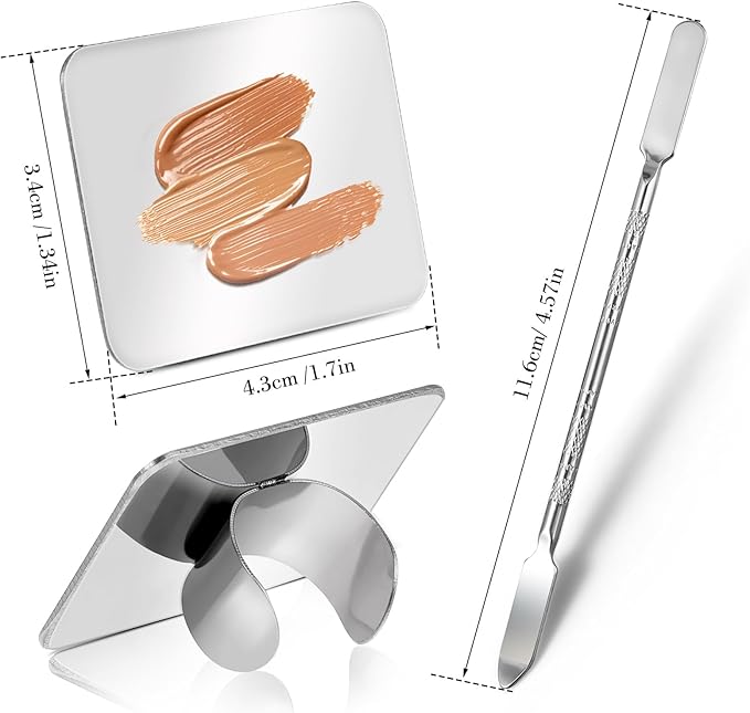 Abeillo Makeup Mixing Palette, Foundation Spatula, Stainless Steel, Nail Art Palette