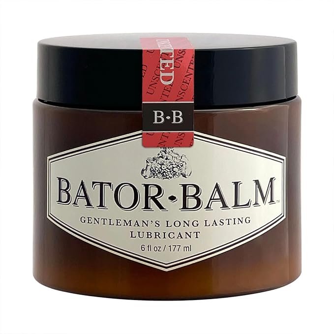 Bator Balm (Unscented Gentlemen's Long Lasting Moisturizing Lubricant. Easy Clean Up Oil Based lube. Just wipe and go!