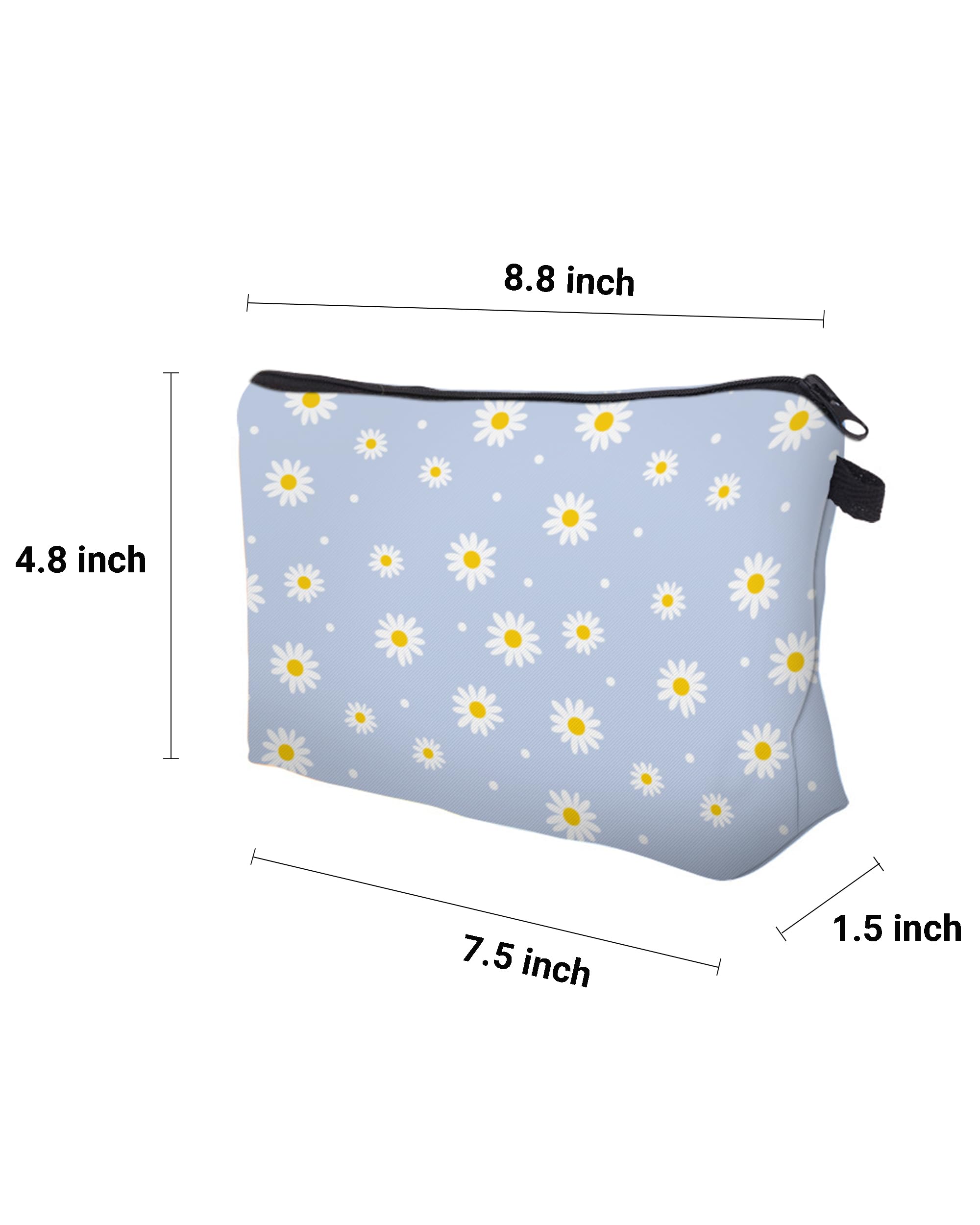 Aiphamy Cute Travel Makeup Bag Cosmetic Bag Small Pouch Gift for Women (Daisy)