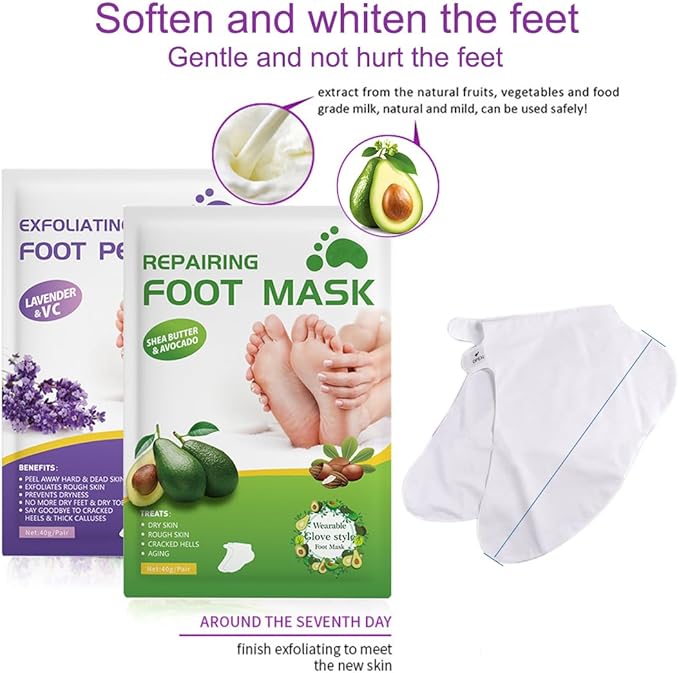 Professional Stainless Foot File & Rasp Callus Remover - Remove Hard & Dead Skin, Dual Sided for Wet and Dry Feet, Innovative Pedicure Solution with 2pcs Foot Mask Set
