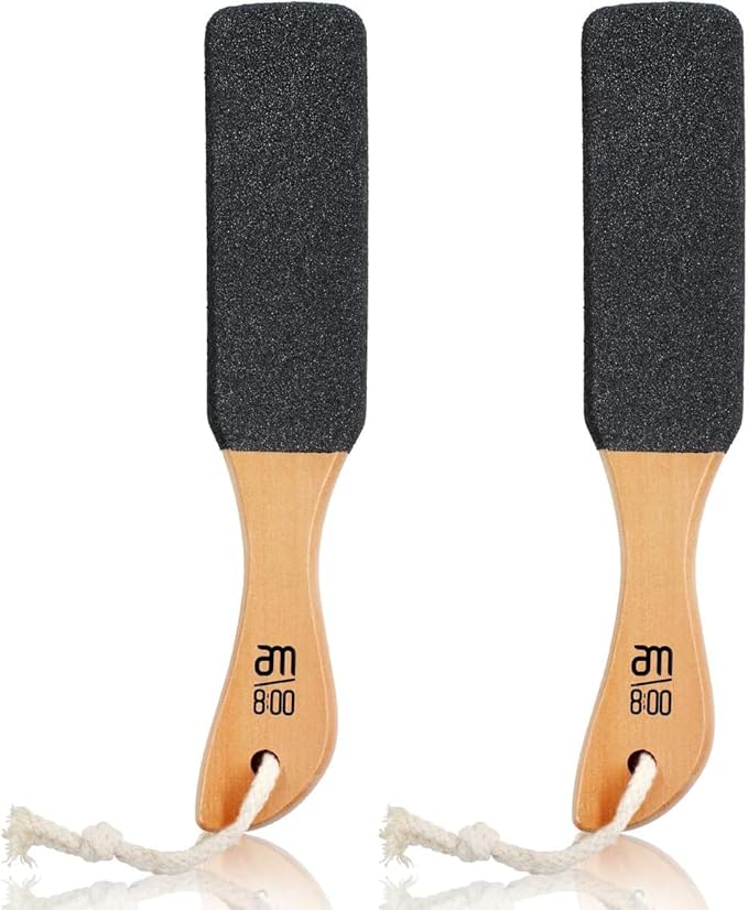 Pumice Stone Foot File, Wooden Handle Foot Scrubber & Callus Remover