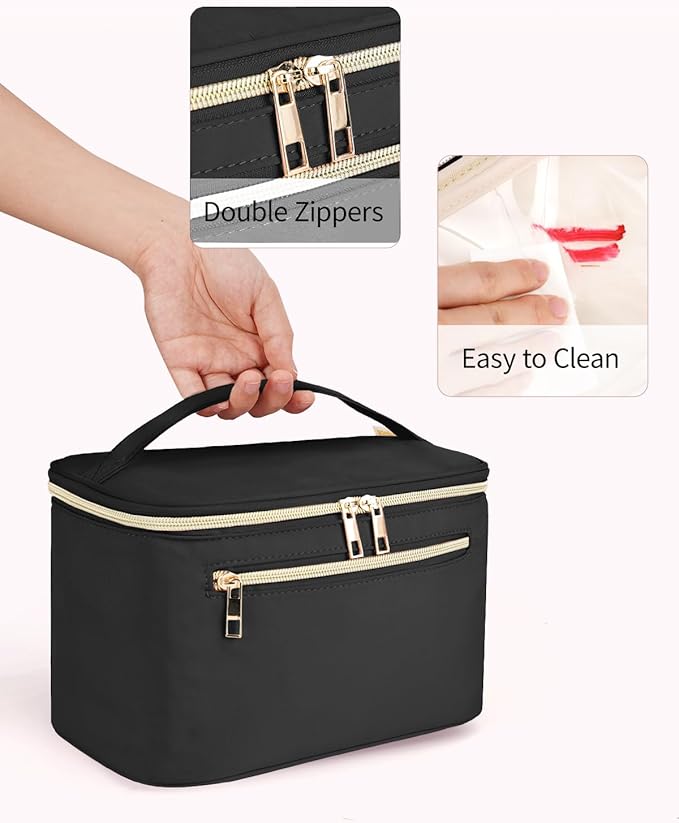 Wandering Nature Makeup Bag, Women Travel Make Up Vanity Case with Handle
