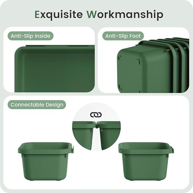 【Military Grade】A-LuGei Drawer Organizer,【𝟱𝗦𝗶𝘇𝗲】Makeup organizer,【Holds 177 Items】Bathroom Organizers and Storage,Organization and Storage,Desk Drawer Organizer for Vanity【Green】