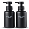 MaisoNovo Glass Foaming Soap Dispenser 14 Oz | Glass Bottles Pumps x 2 Black