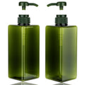 450ml (15.2oz) Pump Bottle Dispenser Jansburg 2Pack Refillable Square Plastic Lotion Dispenser Empty Lotion Pump Bottle for Essential Oil Soap Lotion Shampoo, Bathroom/Kitchen/Travel Clear