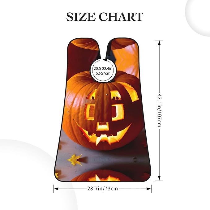 Fall Pumpkin Print Beard Bib Shaving Apron, Beard Hair Trimming Cape Gift For Dad