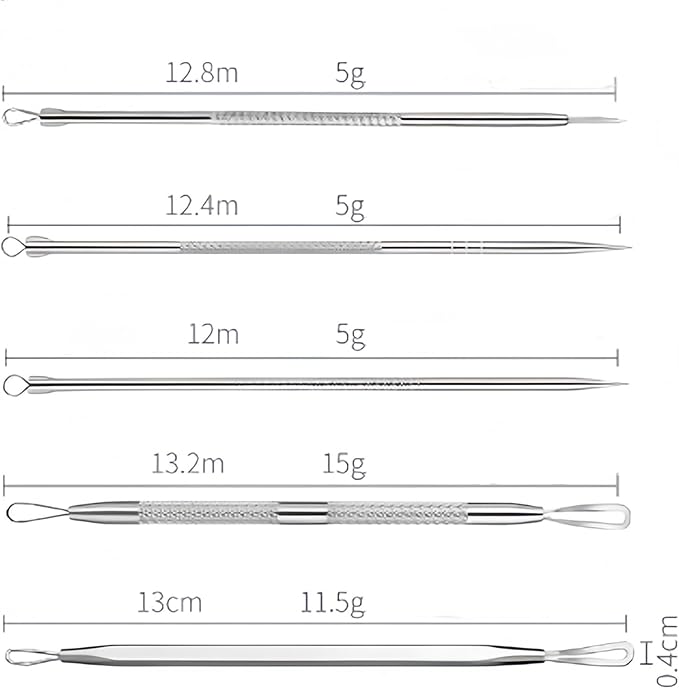 3 Pcs Blackhead Remover Comedone Extractor, Acne Removal Kit, Manual Pimple Popper Tool for Quick and Easy Removal of Pimples, Blackheads on Forehead, Facial and Nose (Needle 3 Pack)