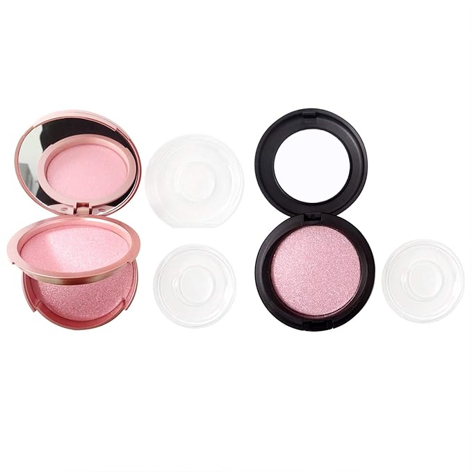 Honbay 2PCS Circle Empty Lash Case Eyelash Packaging Box Eyelash Storage Box with Mirror for Women (Single and Double Layer)