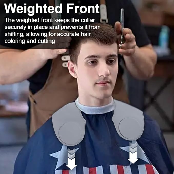 Derkerry Silicone Hair Cutting Guide Collar Waterproof Cutting Mat - Grey