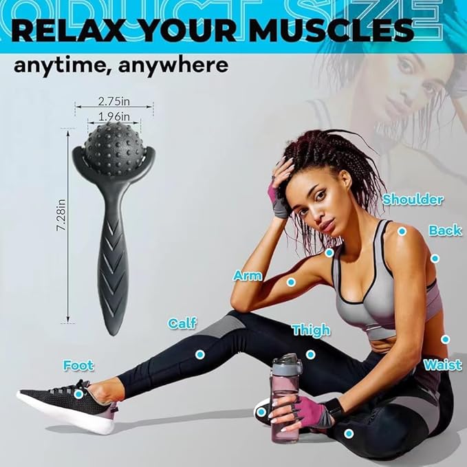 JWCASA Cold Ice Face Roller Cold Massage Roller Ball CryoBall Facial Ice Globes Black 02