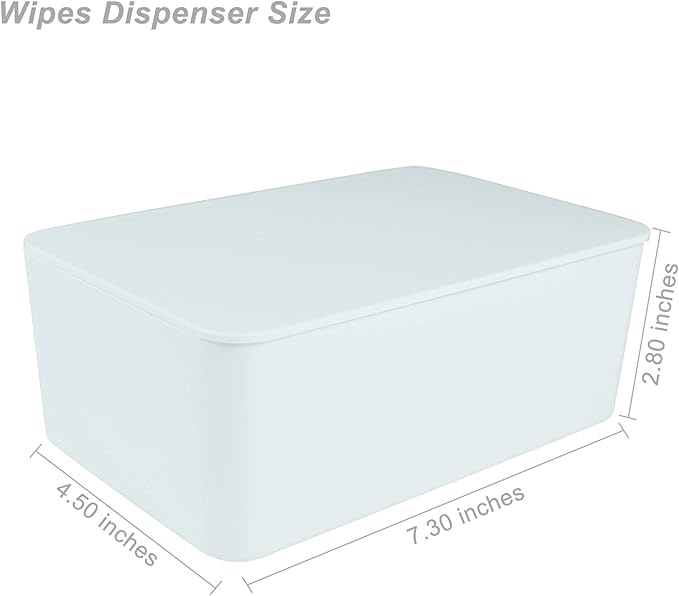 Diaper Wipes Dispenser, Tissue Storage Box Case (White)