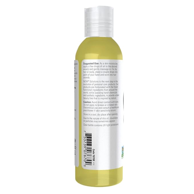 NOW Foods Solutions, Avocado Oil, 100% Pure Moisturizing Oil, Nutrient Rich and Hydrating, 4-Ounce