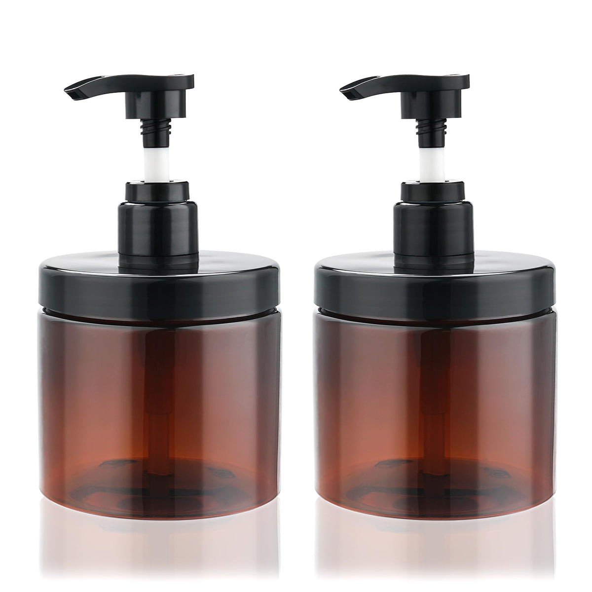 Cosywell Pump Bottle Dispenser 16.9oz/500ml 2 Pack Brown Dispenser