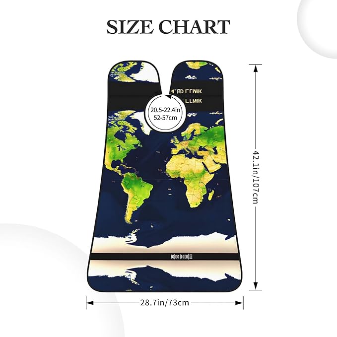 NOUZU World Map Print Beard Bib Apron For Men, Beard Hair Catcher For Men Shaving Trimming,Beard Cape Cloth