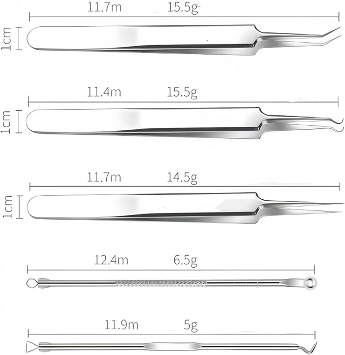 8 Pcs Blackhead Remover Comedone Extractor, Acne Removal Kit, Manual Pimple Popper Tool for Quick and Easy Removal of Pimples, Blackheads on Forehead, Facial and Nose (8 Pack)