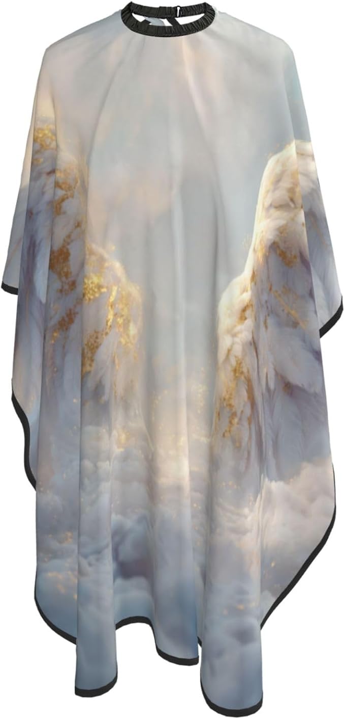 Soft Angel Wings Over Snowy Clouds Hair Cutting Apron,Salon Barber Apron For Adult