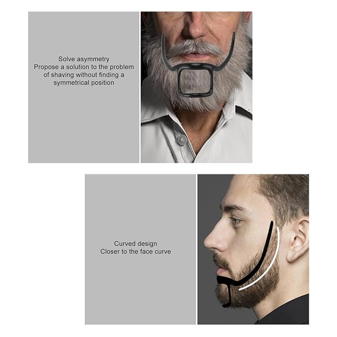 Tyenaza Beard Shaper, Hair Grooming Versatile Portable Shaping Tool Face Hair Styling Template for Men (Black)