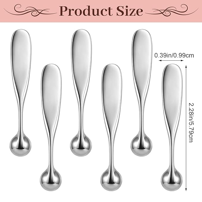 Molain 6Pack Metal Eye Cream Applicator, Eye Roller Scraper Massage Stick Tool for Reducing Depuffer Puffiness Eye Massage Tool
