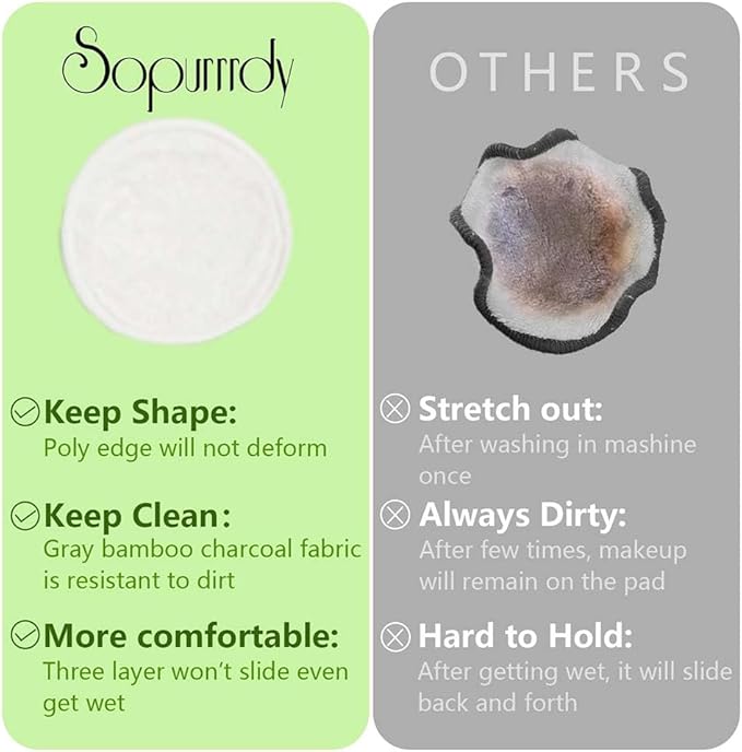 Sopurrrdy 28 Pack Reusable Makeup Remover Face Pads with Laundry Bag Washable Soft and Comfortable Cleaning Face Skin,Washable Bamboo Cotton Rounds White