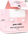 grace & stella Face Towels Disposable - Travel Essentials - Ultra-Soft & Absorbent Face Wipes Towelettes - XL Facial Towels for Cleansing & Makeup Removal - Lint-Free Facial Tissue - Vegan (60 Count)