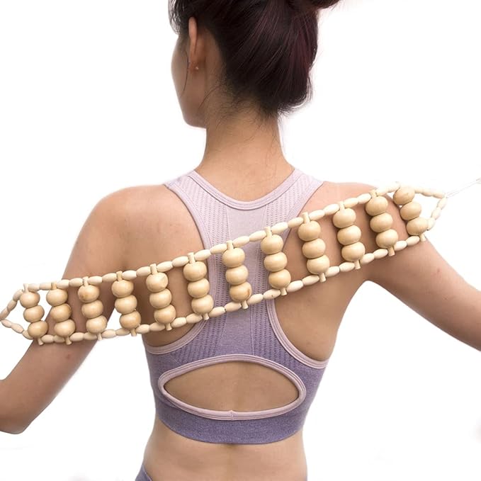 Na.c health Wooden Therapy Massage Tools for Body Sculpting, Back Massage Roller Rope, Manual Cellulite Massage Maderoterapia Kit for Body Shaping, Neck Leg Muscle Pain Relief