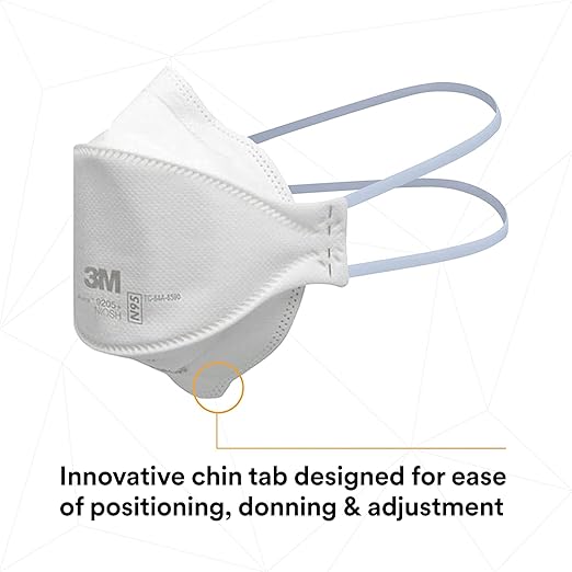 3M Aura Particulate Respirator 9205+, N95, Pack of 20 Disposable Respirators, Individually Wrapped, 3 Panel Flat Fold Design Allows for Facial Movements, Comfortable, NIOSH Approved, Smoke