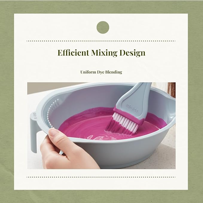 Generic Hair Dye Coloring Set Color Mixing Tool Professional Hair Coloring Bowl Soft Bristle Brush, Green